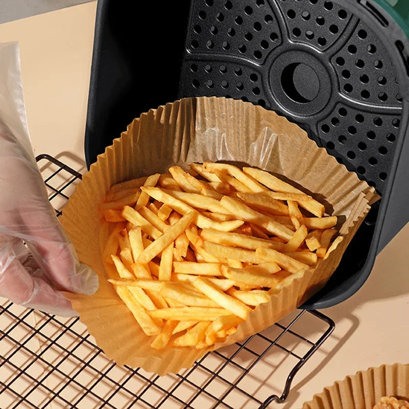 Round Air Fryer Paper Liners – Disposable & Non-Stick