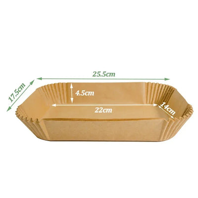 CrispTray – 300PCS Rectangular Air Fryer Liners (22×14CM)