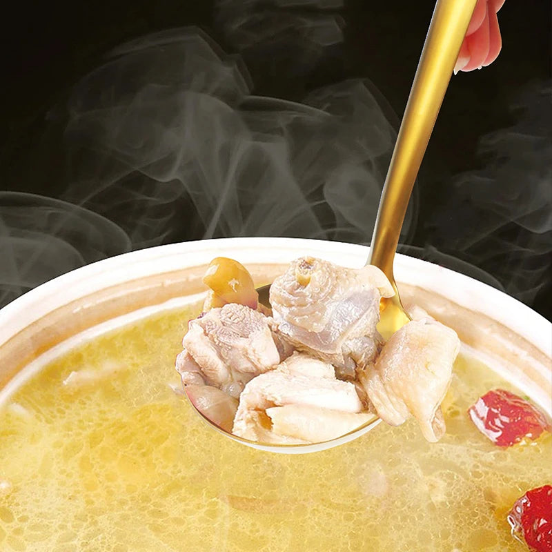 GoldenGlow Korean-Style Stainless Steel Spoon Set – 2/6pcs Elegant Kitchenware