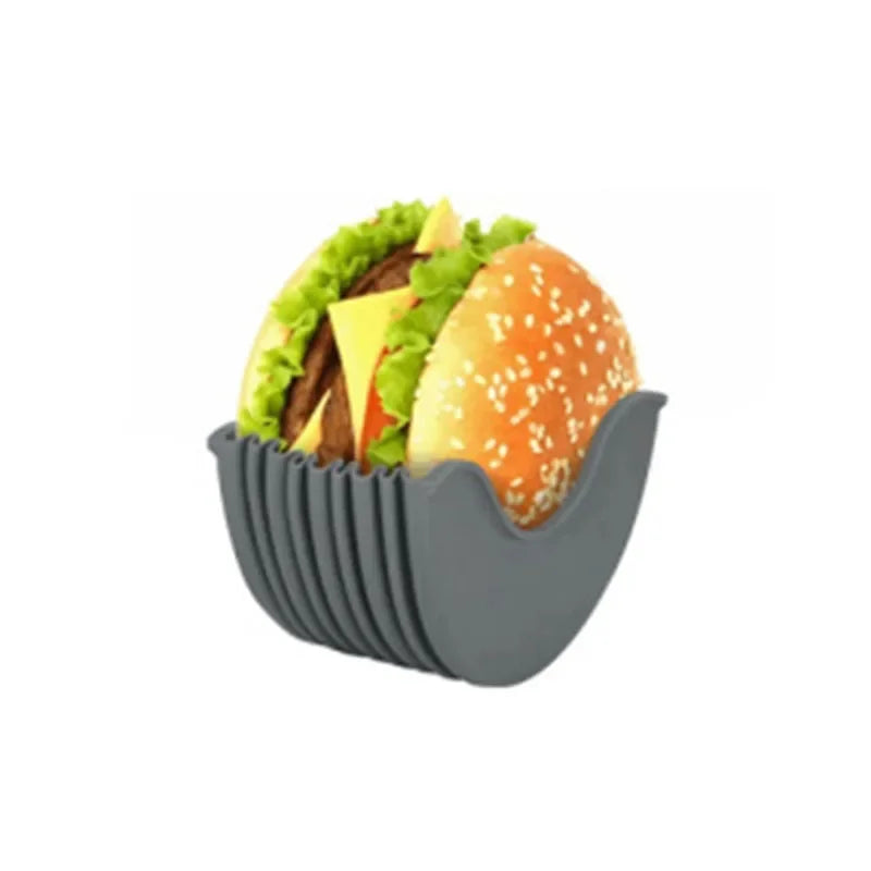 GripShell  Reusable Silicone Burger Holder – Contact-Free Sandwich Clip for Clean & Convenient Eatin