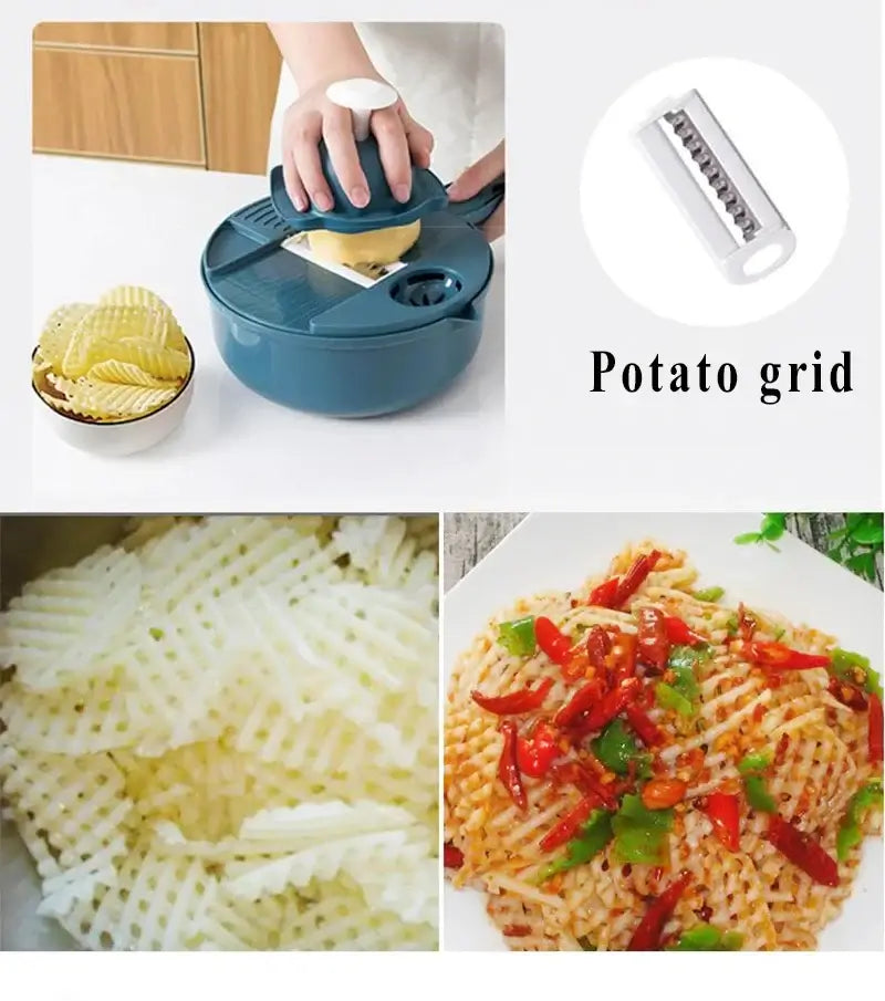 ChopPro 9-in-1 Manual Vegetable Cutter & Grater – Kitchen Essentials Tool
