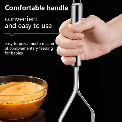 MashMate Stainless Steel Potato Masher – Ergonomic Press for Smooth Mashing & Versatile Kitchen Use