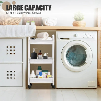 FlexCart™ 3/4-Tier Rolling Storage Organizer – Compact Utility Cart with Wheels for Bathroom, Laundry Room