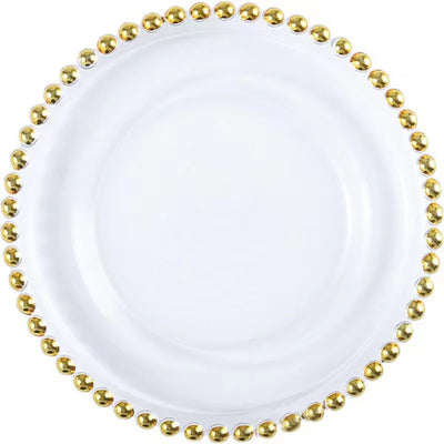 EleganceEdge 13-Inch Decorative Charger Plates – Gold & Silver Plastic Table Set for Weddings