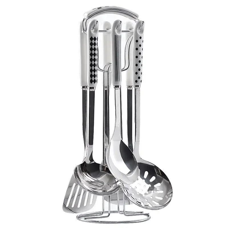 NordicChef 7-Piece Stainless Steel Kitchen Utensil Set – Ceramic Handle Cooking Tools