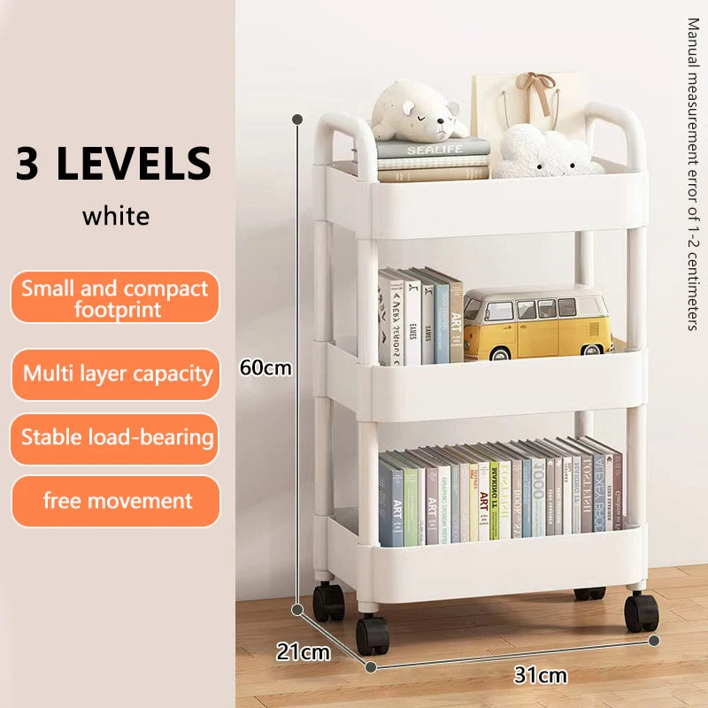 FlexCart™ 3/4-Tier Rolling Storage Organizer – Compact Utility Cart with Wheels for Bathroom, Laundry Room