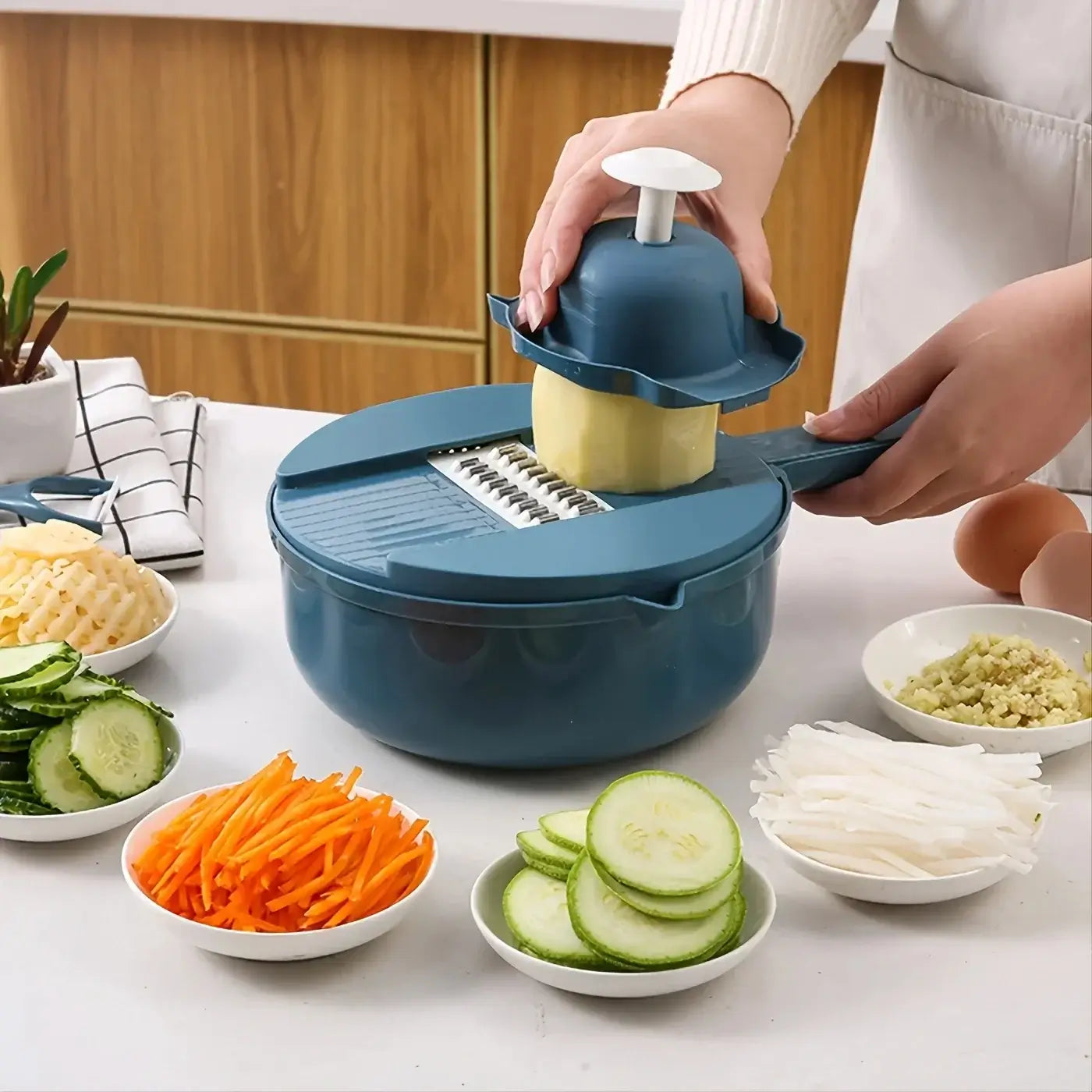 ChopPro 9-in-1 Manual Vegetable Cutter & Grater – Kitchen Essentials Tool