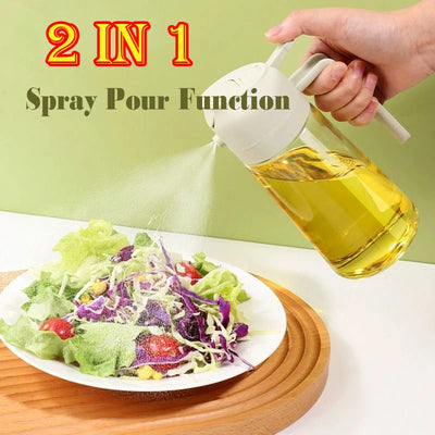 DualFlow 2-in-1 Oil Spray & Pour Bottle – 500ml Olive Oil Dispenser for Air Fryer, BBQ & Healthy Cooking