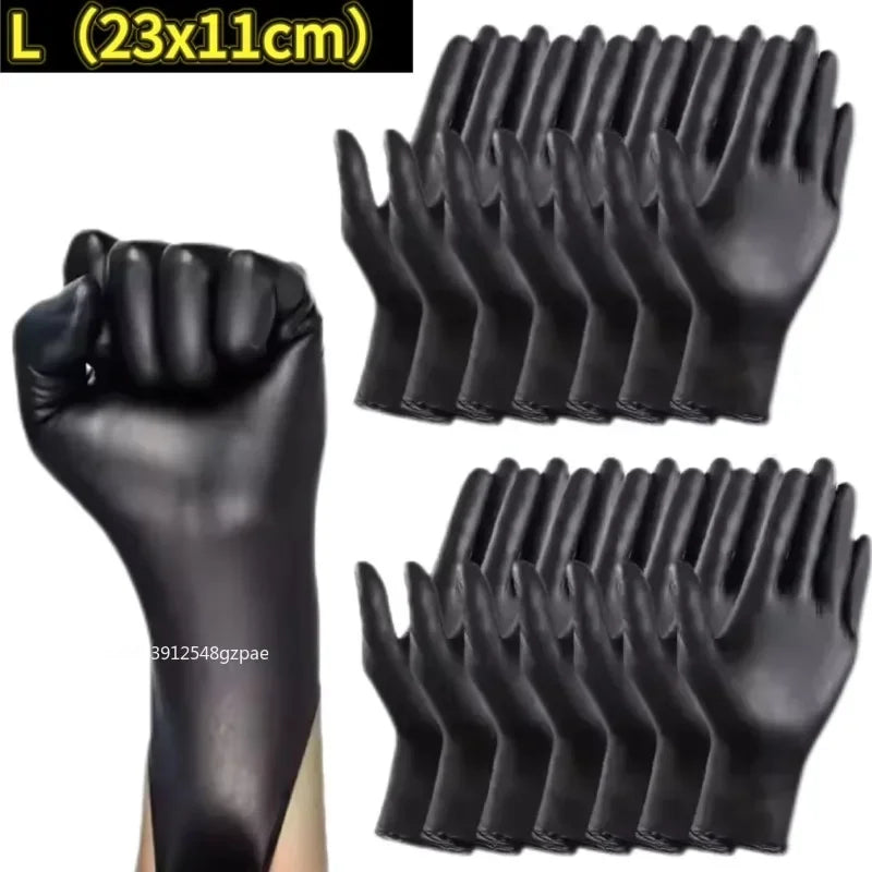 SafeGrip Black Nitrile Disposable Gloves – Powder-Free, Waterproof & Touchscreen-Friendly for Kitchen, Cleaning & Wor