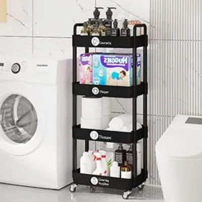 FlexCart™ 3/4-Tier Rolling Storage Organizer – Compact Utility Cart with Wheels for Bathroom, Laundry Room