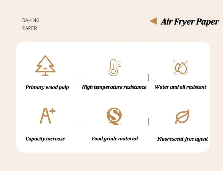 CrispTray – 300PCS Rectangular Air Fryer Liners (22×14CM)