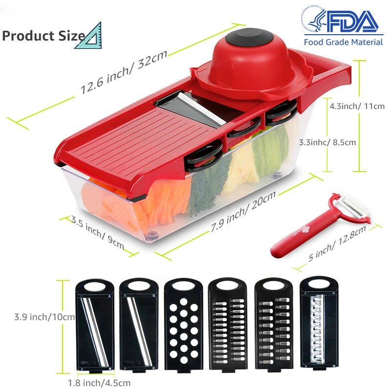 Myvit Vegetable Cutter with Steel Blade Slicer Potato Peeler Carrot Cheese Grater vegetable slicer Kitchen Accessories - ComfeasyComfeasyoriginal_value#