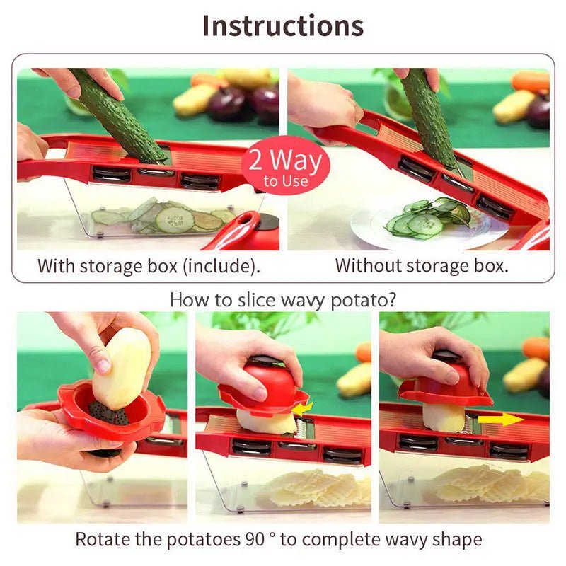 Myvit Vegetable Cutter with Steel Blade Slicer Potato Peeler Carrot Cheese Grater vegetable slicer Kitchen Accessories - ComfeasyComfeasyoriginal_value#