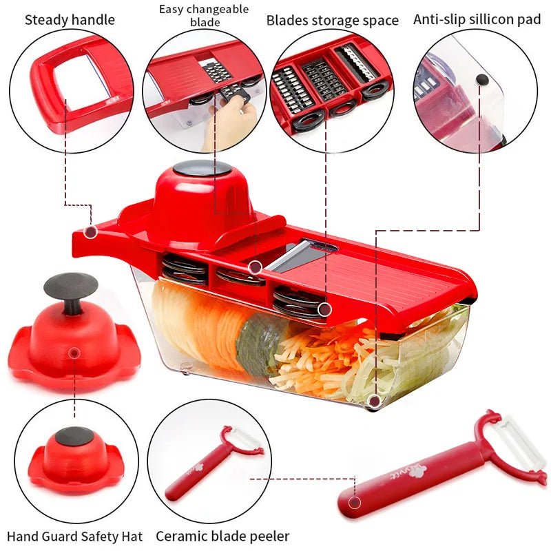Myvit Vegetable Cutter with Steel Blade Slicer Potato Peeler Carrot Cheese Grater vegetable slicer Kitchen Accessories - ComfeasyComfeasyoriginal_value#
